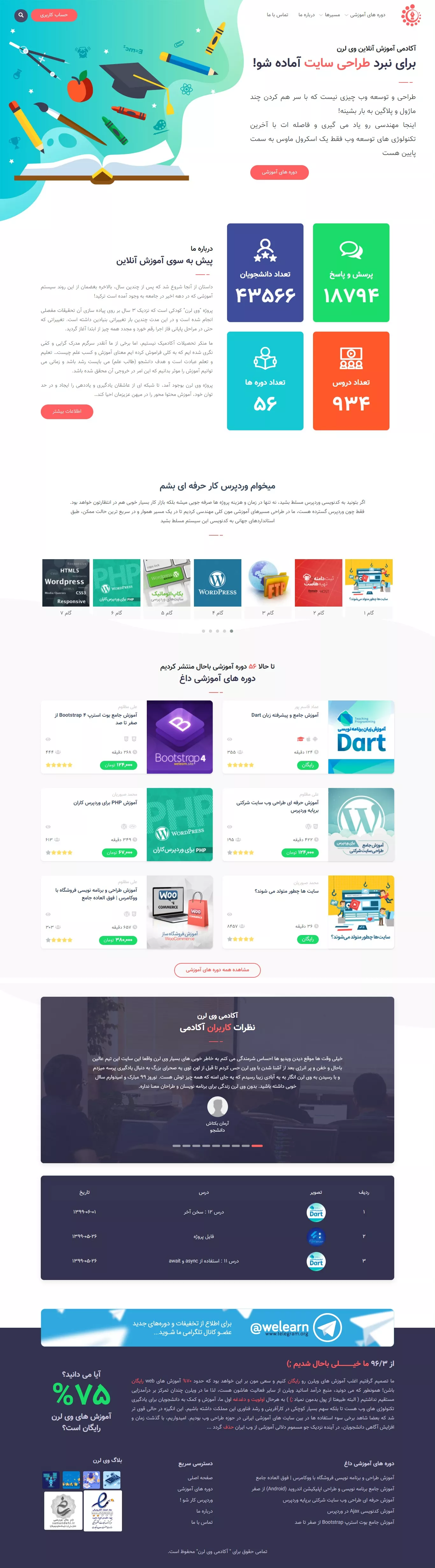 WeLearn website redesign